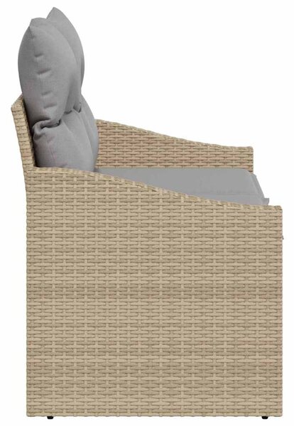 Kerti kanapé párnával 123 x 62 x 69 cm polirattan
