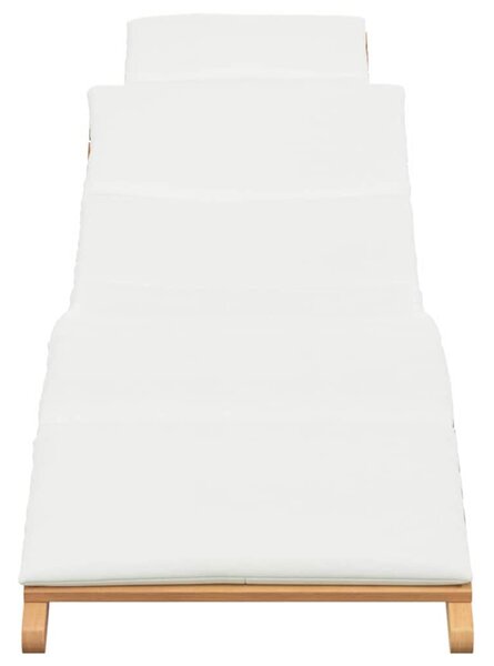 Kerti napozóágy párnával Barna 198 x 55 x 58,5 cm Tömör Teakfa