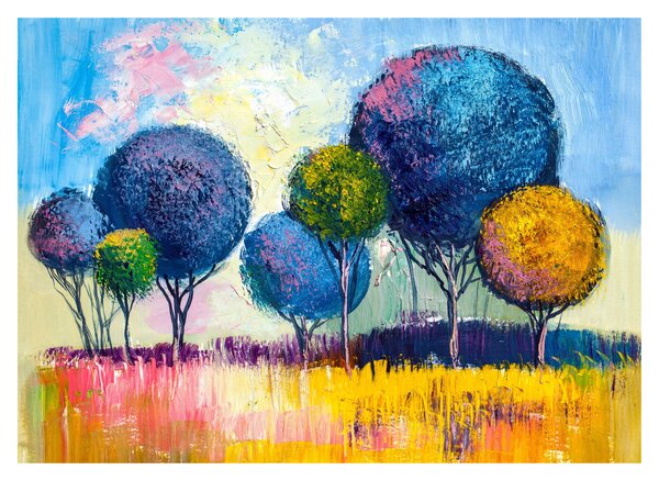 Kupolafák képe, olajfestmény (üvegen) (70x50 cm)