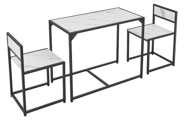 Konyhai asztalkészlet asztallal és 2 székkel - márvány megjelenés
