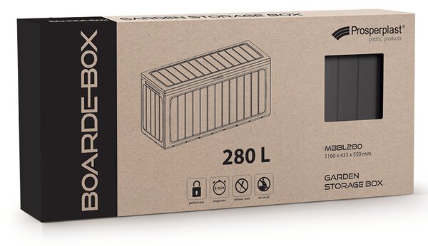 Boardebox Kerti Tárolóláda Antracit 280L