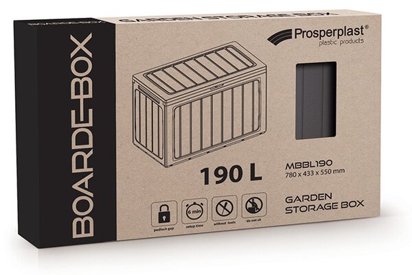 Boardebox Kerti Tárolóláda Antracit 280L