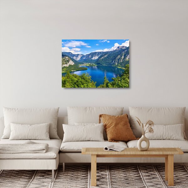 Kép - Hallstatt tó, Hallstatt, Austria (üvegen) (70x50 cm)