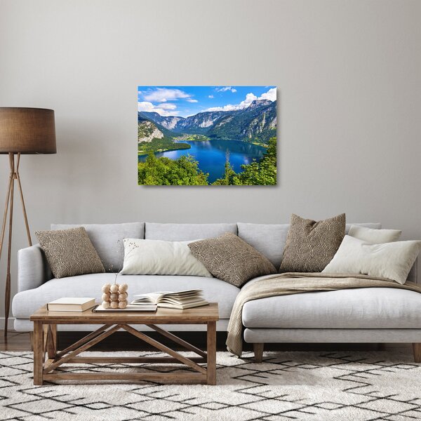 Kép - Hallstatt tó, Hallstatt, Austria (üvegen) (70x50 cm)