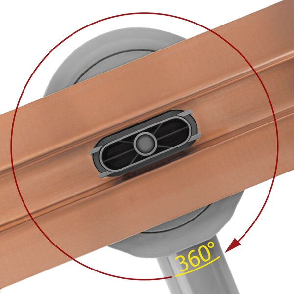Rea Neox Pro Slim, 70 cm-es zuhanylefolyó 360 fokban forgó szifonnal, rézmatt, REA-G4806