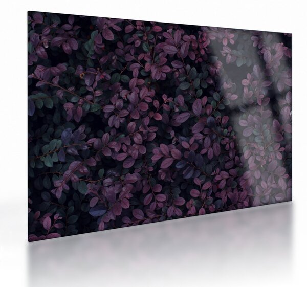 Sötétvörös levelek képe (üvegen) (70x50 cm)