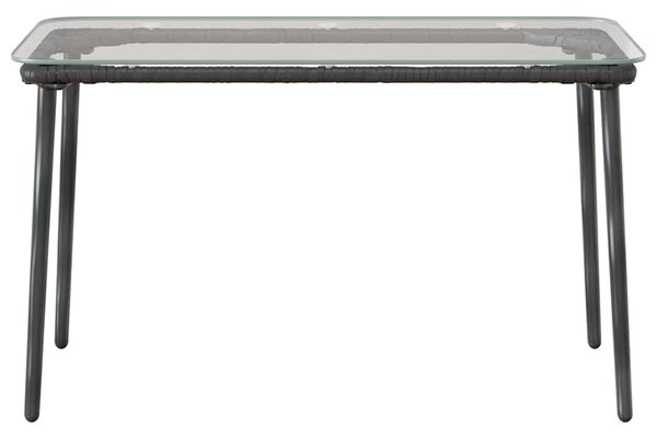 Kerti Asztal Fekete 80 x 40 x 45 cm polirattan