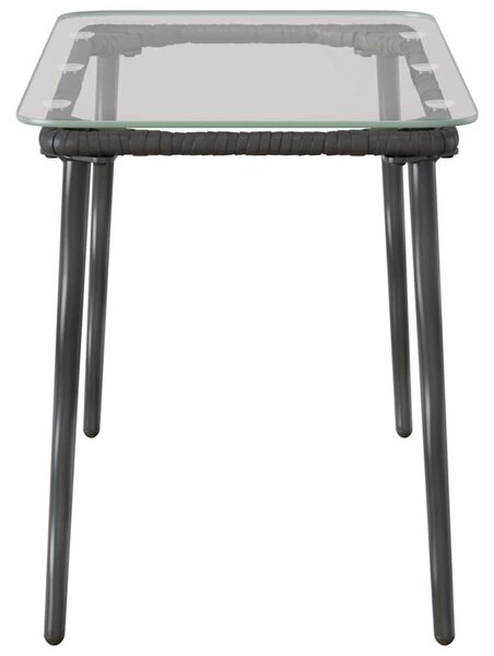 Kerti Asztal Fekete 80 x 40 x 45 cm polirattan