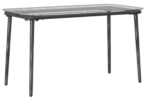 Kerti Asztal Fekete 80 x 40 x 45 cm polirattan