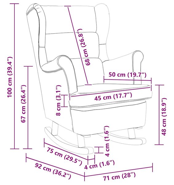Hintaszék párnával Sötétszürke 92 x 71 x 100 cm Furnér