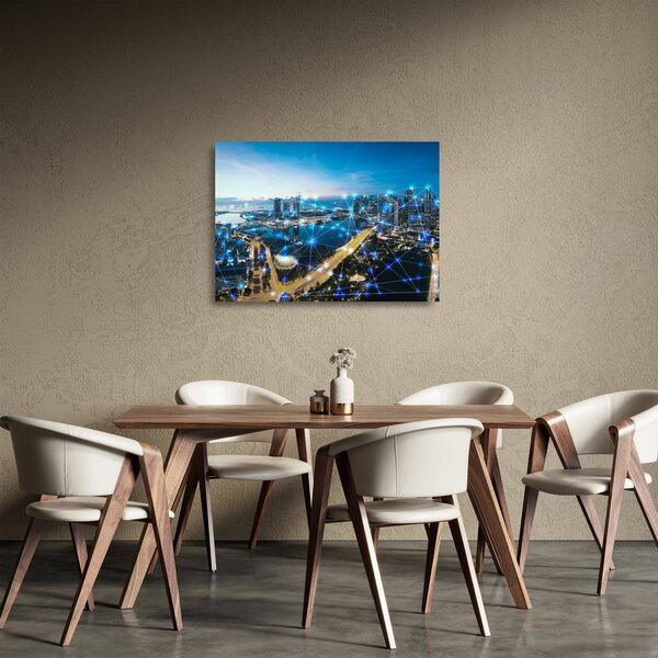 Kép - Városhálózat (üvegen) (70x50 cm)
