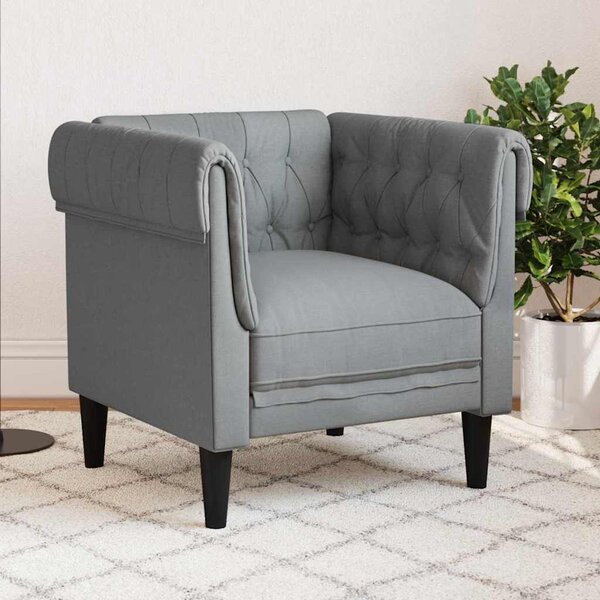 Chesterfield Kanapé Szék Világosszürke 78.5 x 74.5 x 74.5 cm