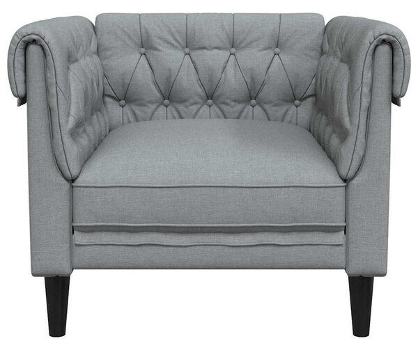 Chesterfield Kanapé Szék Világosszürke 78.5 x 74.5 x 74.5 cm