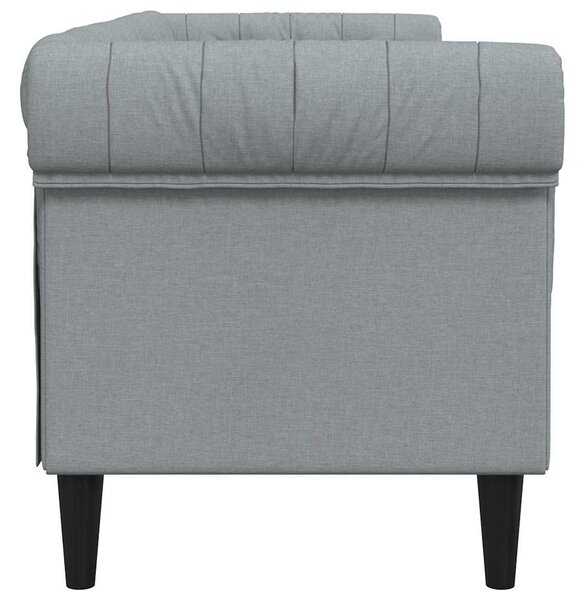 Chesterfield kanapé Világosszürke 201.5 x 74.5 x 74.5 cm szövet