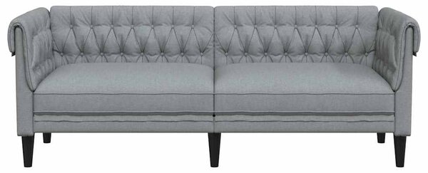 Chesterfield kanapé Világosszürke 201.5 x 74.5 x 74.5 cm szövet