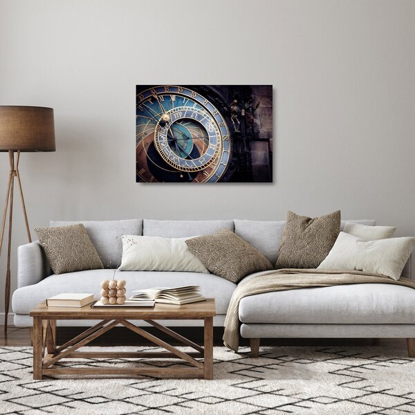 Kép - Orloj, Prága (üvegen) (70x50 cm)