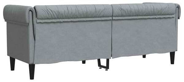 Chesterfield kanapé Világosszürke 201.5 x 74.5 x 74.5 cm szövet