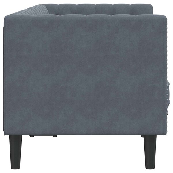 Chesterfield kanapé Sötétszürke 174 x 74.5 x 70.5 cm Bársony