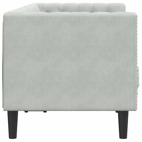 Chesterfield kanapé Világosszürke 174 x 74.5 x 70.5 cm Bársony