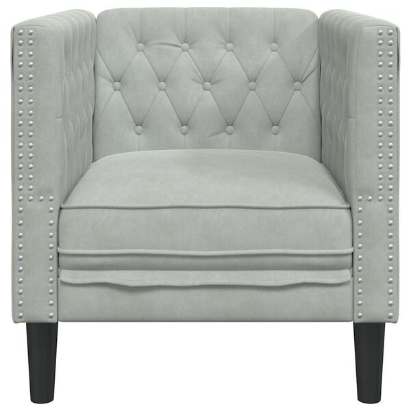Chesterfield Kanapé Szék Világosszürke 71 x 74.5 x 70.5 cm