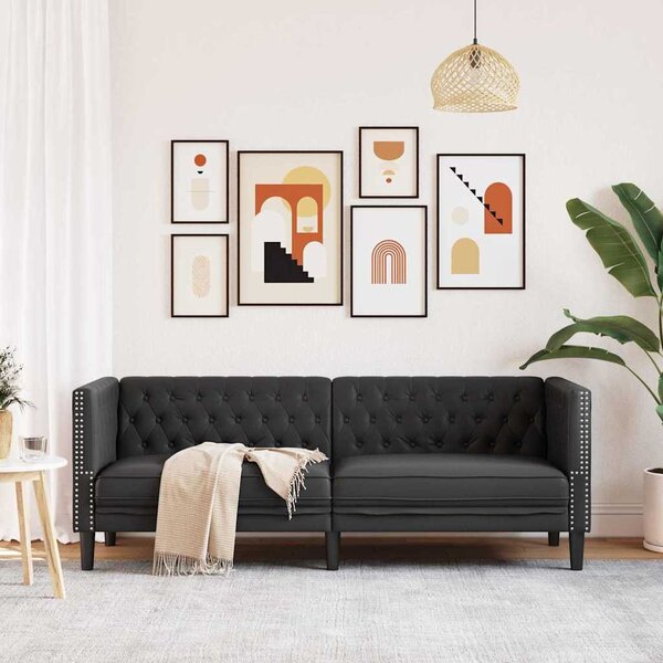 Kanapé Fekete 194 x 74,5 x 70,5 cm PVC