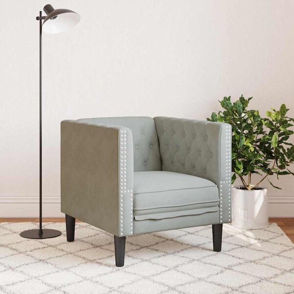 Chesterfield Kanapé Szék Világosszürke 71 x 74.5 x 70.5 cm