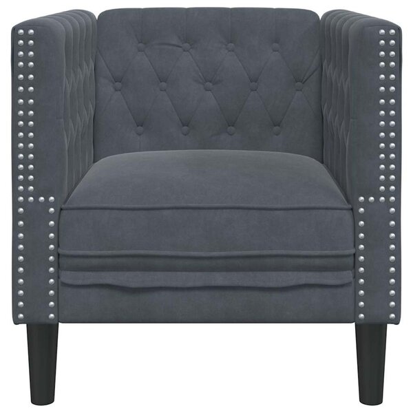 Chesterfield Kanapé Szék Argyle Sötétszürke 71 x 74.5 x 70.5 cm