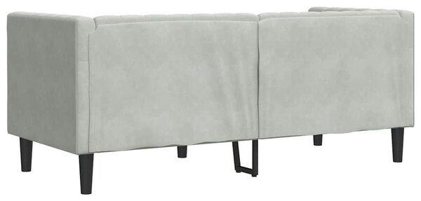 Chesterfield kanapé Világosszürke 174 x 74.5 x 70.5 cm Bársony