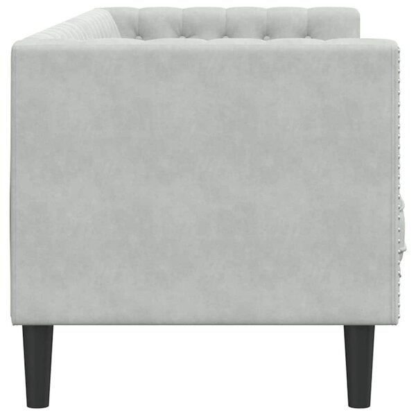 Chesterfield kanapé Világosszürke 194 x 74.5 x 70.5 cm Bársony