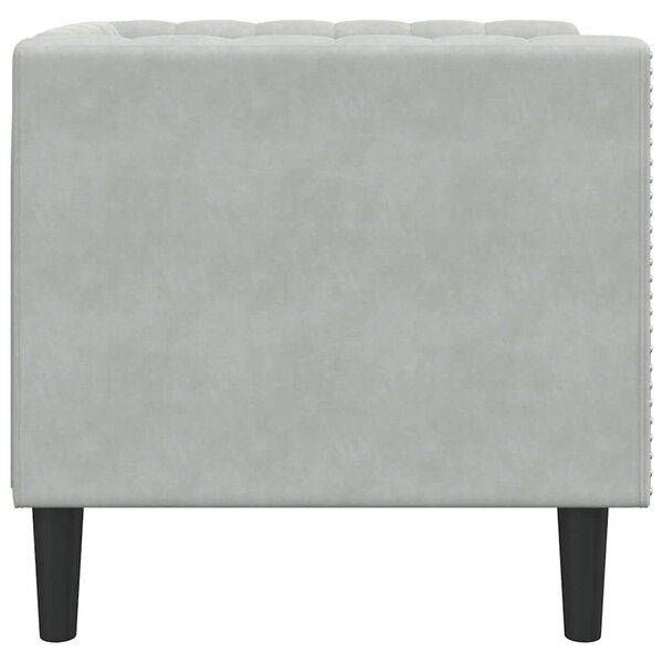 Chesterfield Kanapé Szék Világosszürke 71 x 74.5 x 70.5 cm