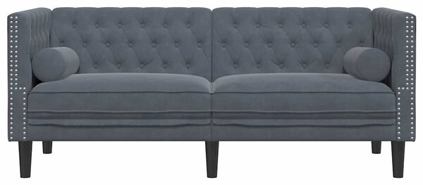 Chesterfield kanapé Sötétszürke 174 x 74.5 x 70.5 cm Bársony