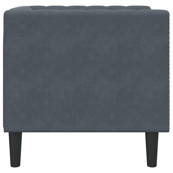 Chesterfield Kanapé Szék Argyle Sötétszürke 71 x 74.5 x 70.5 cm
