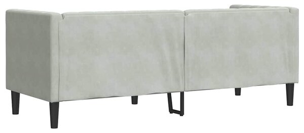 Chesterfield kanapé Világosszürke 194 x 74.5 x 70.5 cm Bársony