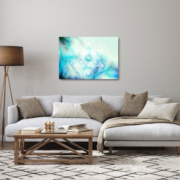 Kép - Merkaba türkiz háttérrel (üvegen) (70x50 cm)