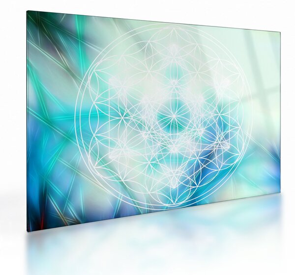 Kép - Merkaba türkiz háttérrel (üvegen) (70x50 cm)