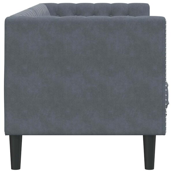 Chesterfield kanapé Sötétszürke 194 x 74.5 x 70.5 cm Bársony