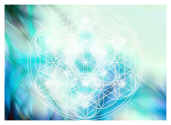 Kép - Merkaba türkiz háttérrel (üvegen) (70x50 cm)