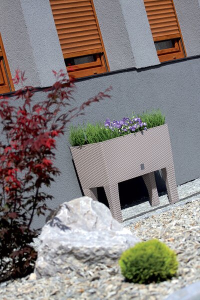 Rato Case High Magasított Műrattan Virágtartó Láda Mokka 60 cm