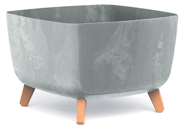 Gracia Square Beton Hatású Virágtartó Lábakon - Szürke 39 cm