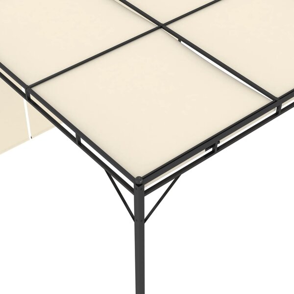 Krémszínű kerti pavilon oldalfüggönnyel 3 x 3 x 2,25 m