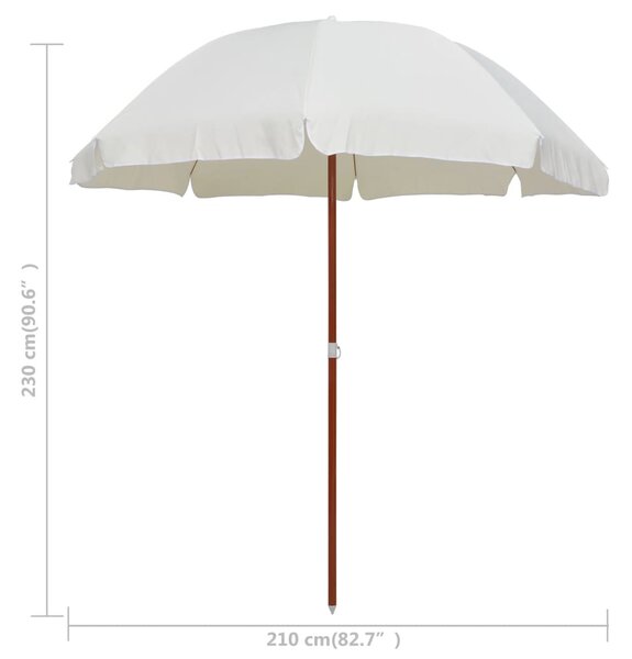 Homokszínű napernyő acélrúddal 240 cm