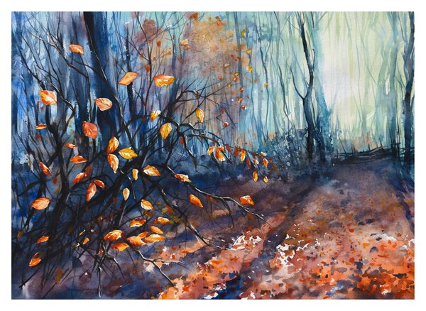 Kép - Az őszi nap sugarai (üvegen) (70x50 cm)