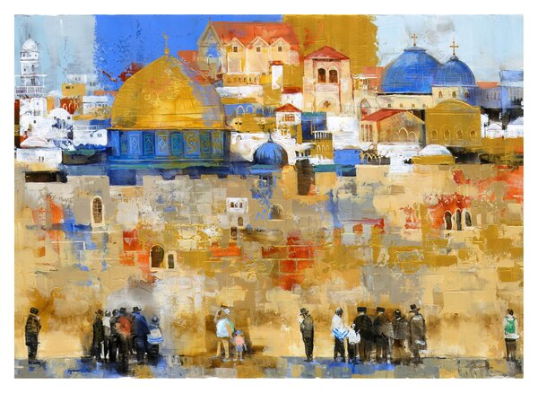 Kép - siratófal, Jerusalem, Israel (üvegen) (70x50 cm)