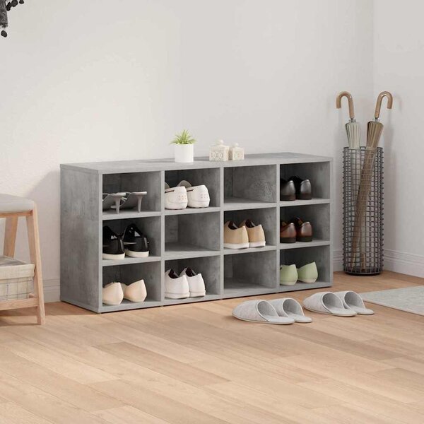 Cipősszekrény polcokkal Beton szürke 103 x 30 x 51 cm Faanyag