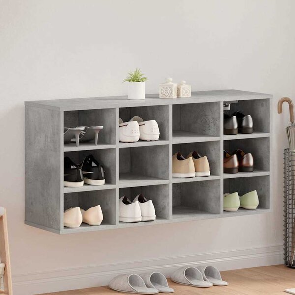 Cipősszekrény polcokkal Beton szürke 103 x 30 x 51 cm Faanyag