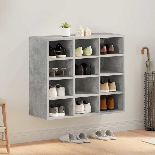 Cipősszekrény polcokkal Beton szürke 77.5 x 30 x 67 cm Faanyag