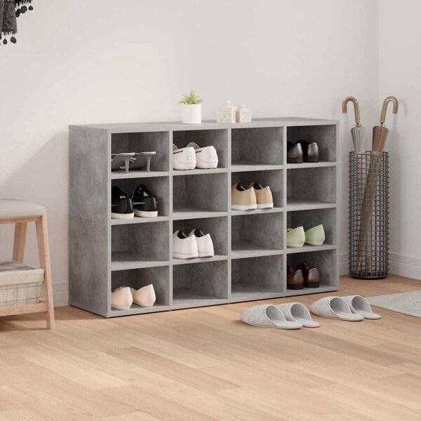 Cipősszekrény polcokkal Beton szürke 103 x 30 x 67 cm Faanyag