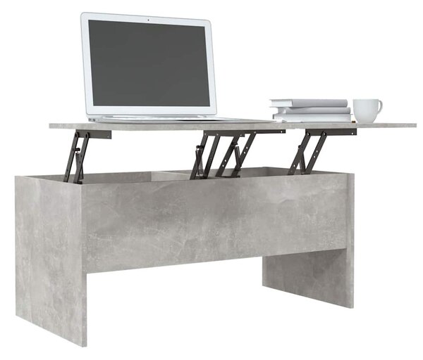 Betonszürke szerelt fa dohányzóasztal 102 x 50,5 x 46,5 cm