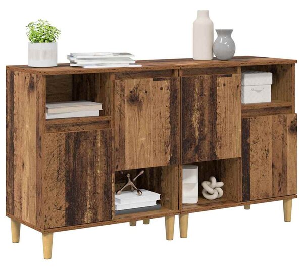 Oldalszekrények 2 pcs Öreg fa 60 x 35 x 70 cm Faanyag