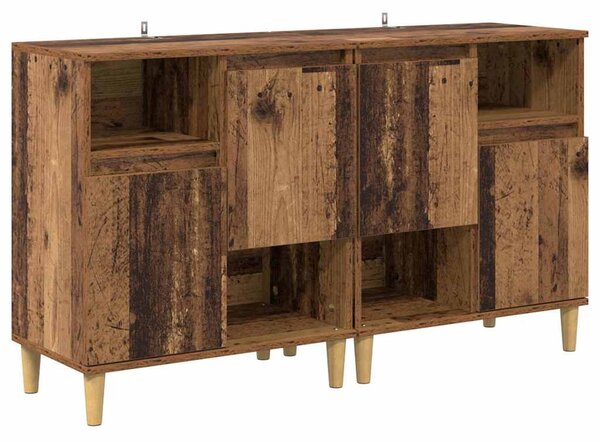 Oldalszekrények 2 pcs Öreg fa 60 x 35 x 70 cm Faanyag